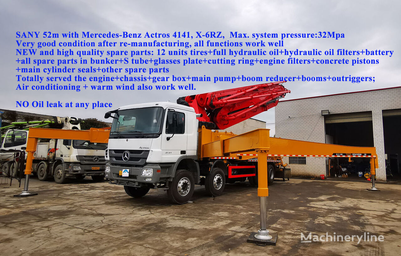 автобетононасос Sany 52X-6RZ на шасси Mercedes-Benz Actros 4141