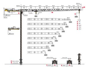 новый башенный кран Potain MCT205