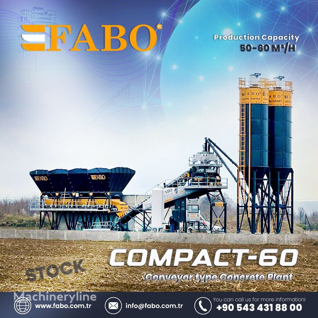 новый бетонный завод Fabo COMPACT-60 CONCRETE PLANT | CONVEYOR TYPE